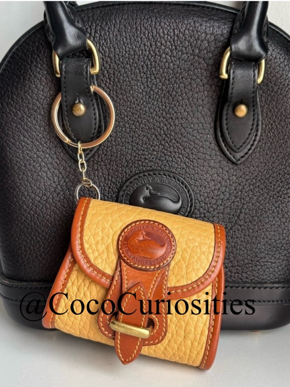 Dooney & Bourke Palomino Leather Mini Essex Caddy Bag Keychain Accessory charm